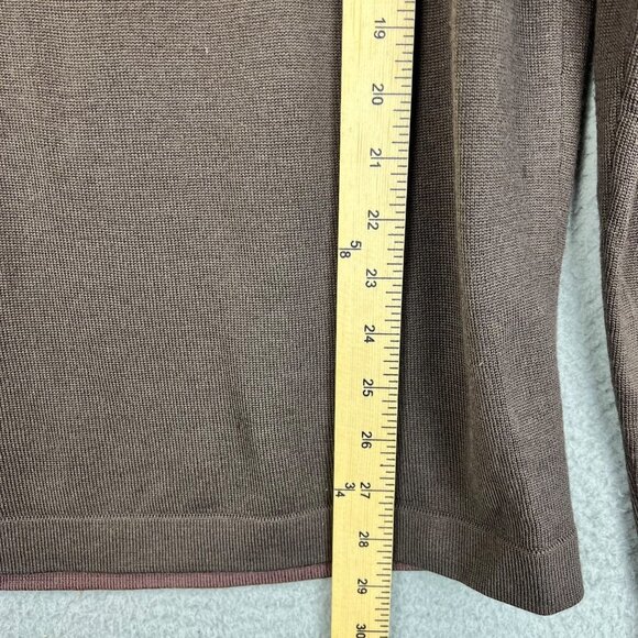 Horny Toad Men's Small Brown 100% Merino Wool Quarter Zip Pullover Sweater - Picture 6 of 7